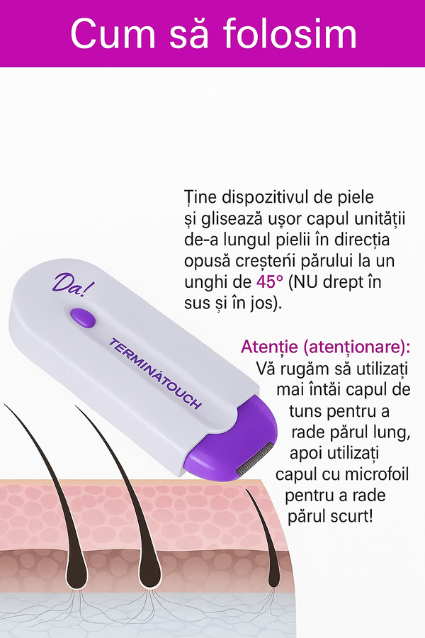Epilator electric cu laser, fără dureri, 2 în 1, pentru femei – ideal pentru corp